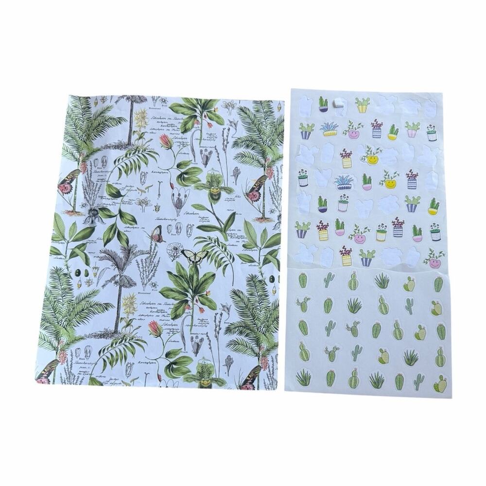 Botanical Scrapbook Craft Lot Cactus Succulent Tropical Plant Stickers Die Cuts - Picture 8 of 9
